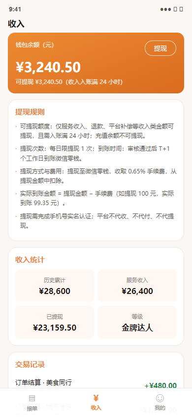 达人端收入